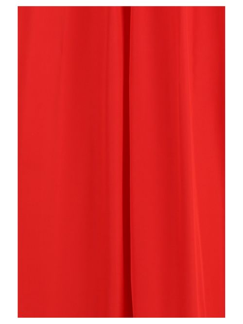 Belted Pleated Dress — Red