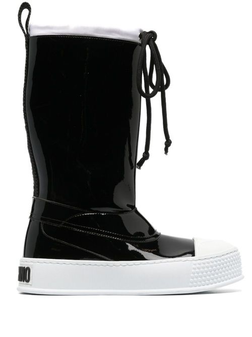 Rubber-toecap platform boots - Black