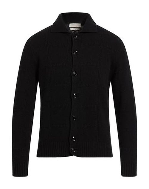 Man Cardigan Black Size M Wool