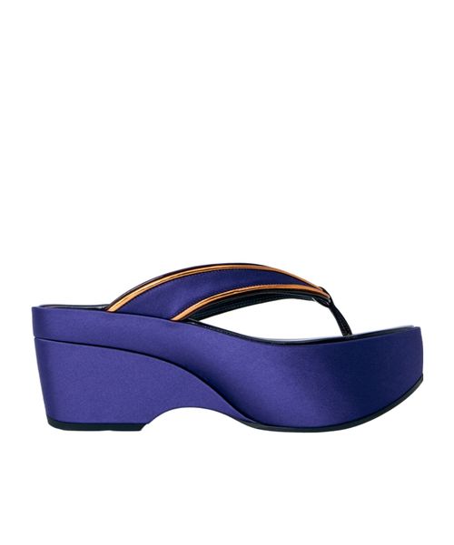 Satin Platform Thong Sandals