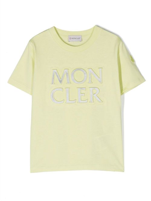 Moncler Enfant 엠보스드 로고 코튼 티셔츠 - 그린 I19548C00029899WA