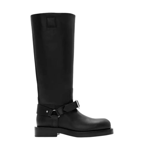 Womens Saddle Knee-High Leather Boots