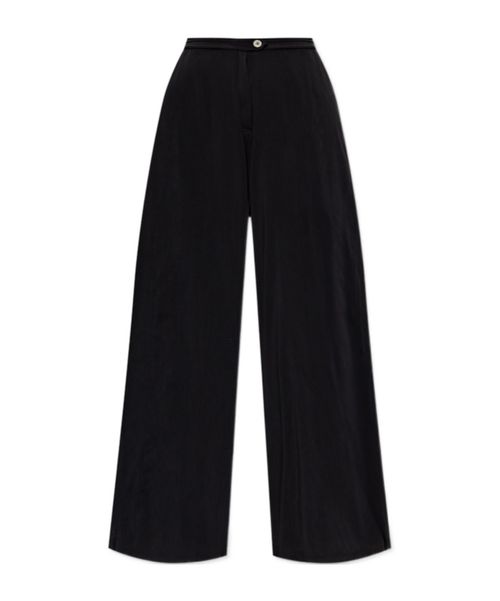 Flared trousers in cottonandsilk voile