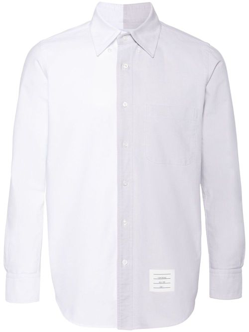 Colour-block cotton shirt - Grey