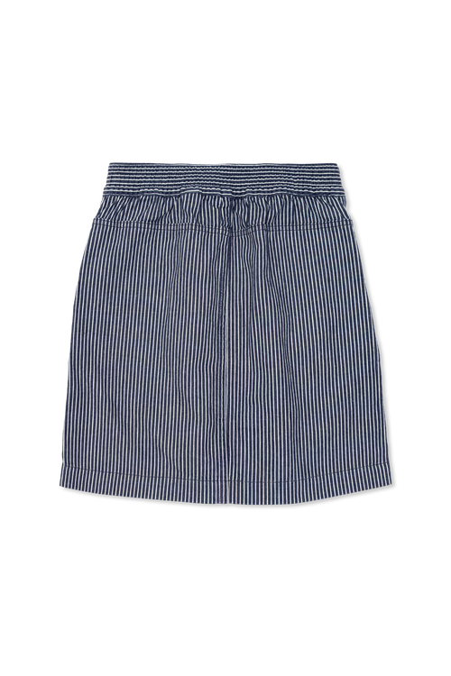 Skirt With Stripe Pattern, Unisex, Navy Blue