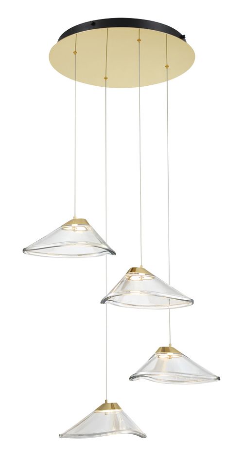 Coal And Sun Gold LED Pendant from the Sneer Collection