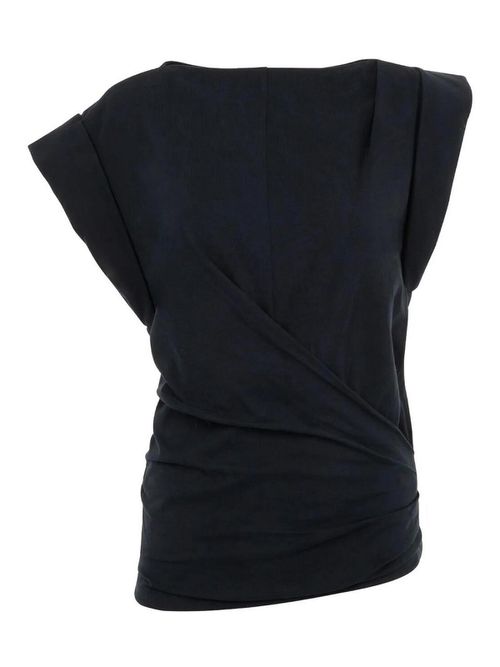 Maisan Draped Cotton T-Shirt