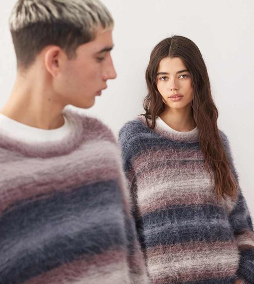 Unisex long sleeve striped jumper-Multi