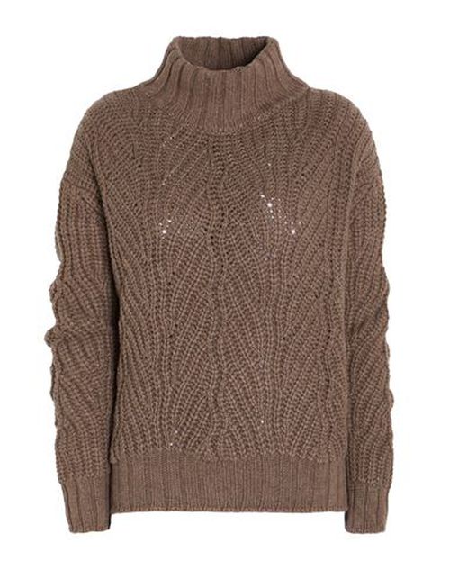 Woman Turtleneck Light brown Size 10 Wool, Cashmere