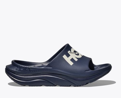 HOKA Ora Athletic Slide Shoes in Varsity Navy/White