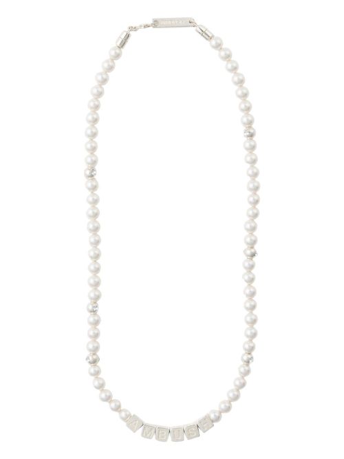 Letterbox pearl-detail necklace - White