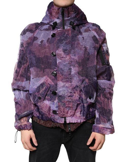 Camouflage Nylon Blouson Jacket — Purple