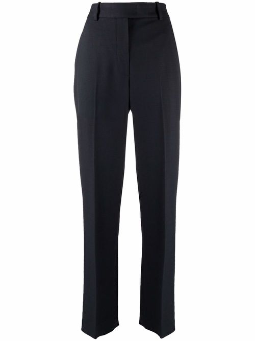 High-waisted straight-leg trousers - Blue