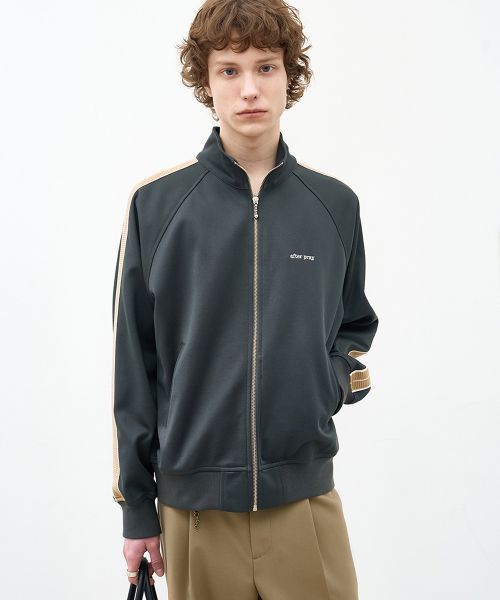 Jacquard Jersey Track Jacket Khaki