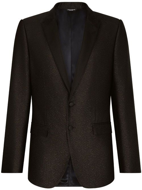 Glittered single-breasted blazer - Black
