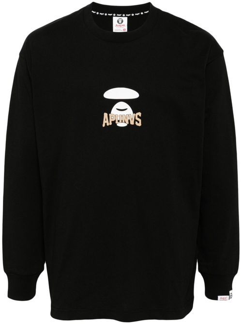 Moonface basic long sleeve tee - Black