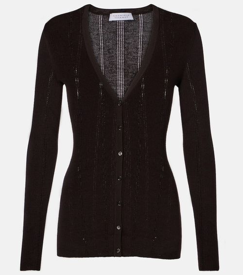 Lillian rib-knitted wool cardigan