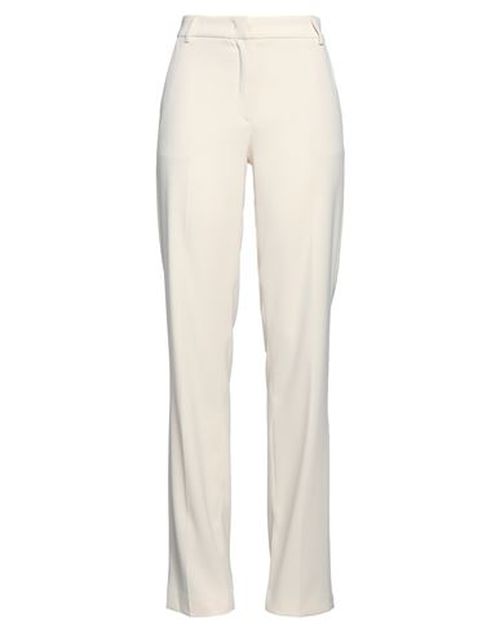 Woman Pants Cream Size 10 Polyester, Elastane