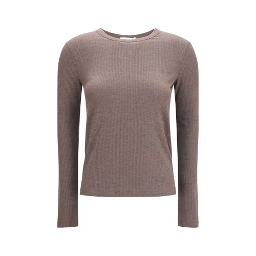 Ribbed Lyocell Sweater — Brown
