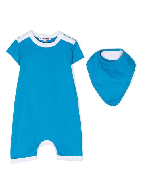Organic-cotton romper set - Blue