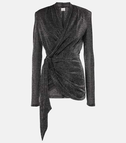 Cinay lamé wrap top