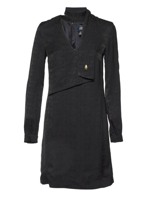 Logo-jacquard midi dress - Black