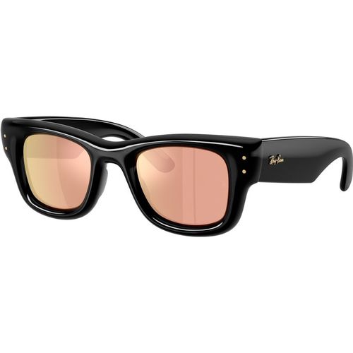 Ray - Ban Unisex Ray - Ban RB4940 WAYFARER PUFFER 601/7J Sunglasses Nylon Black Brown Squared Mirror