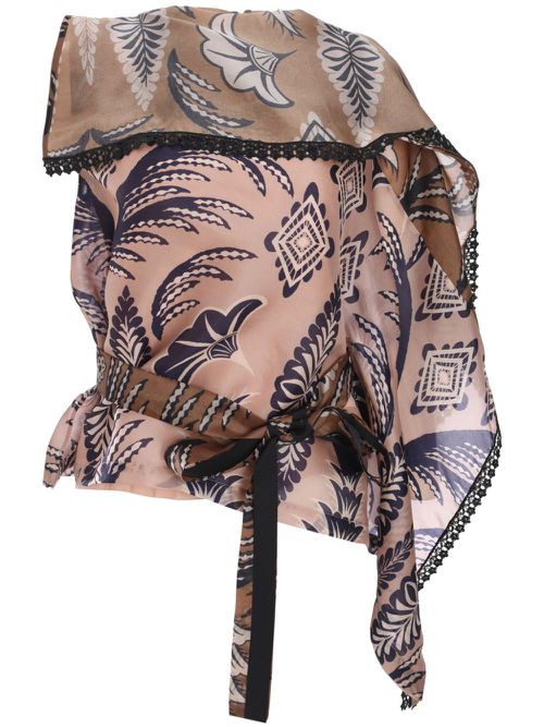 Printed organza blouse - Neutrals