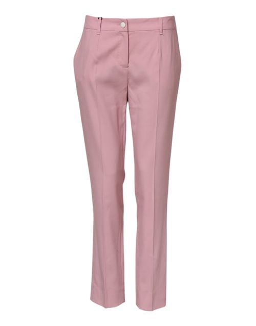 Virgin Wool Tapered Trousers — Pink
