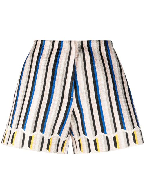 Striped jacquard shorts - Black