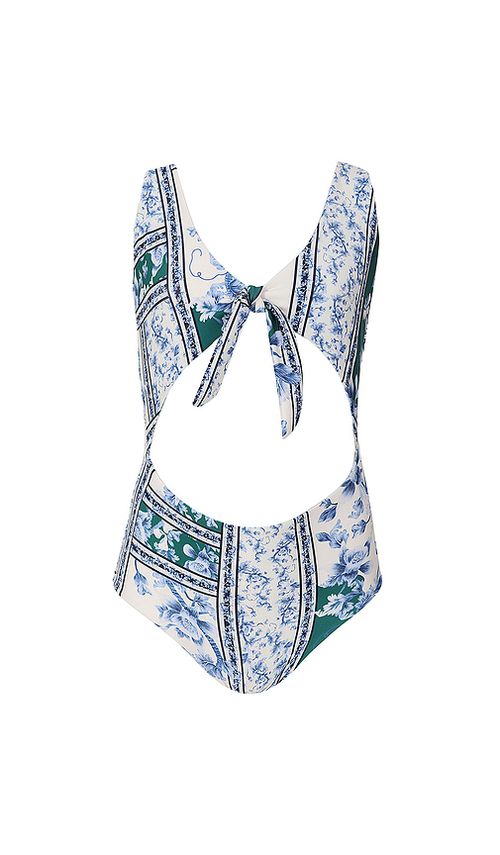 Agua Bendita Kids Iliana Ivy Swimsuit in White,Blue. 2. Also