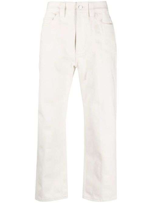 Cropped cotton trousers - Neutrals