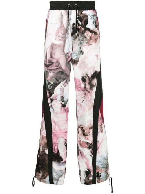 Pastel-print track pants - Black