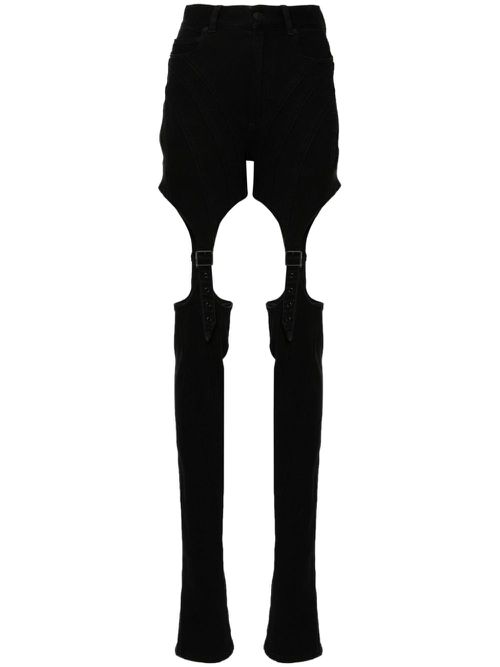 Buckled chaps skinny jeans - Black