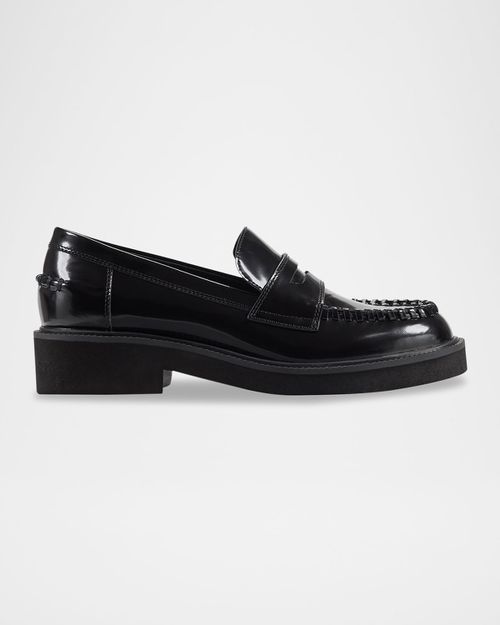 Dagman Whipstitch Leather Loafers