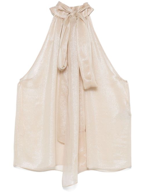 Pussy-bow collar blouse - Neutrals