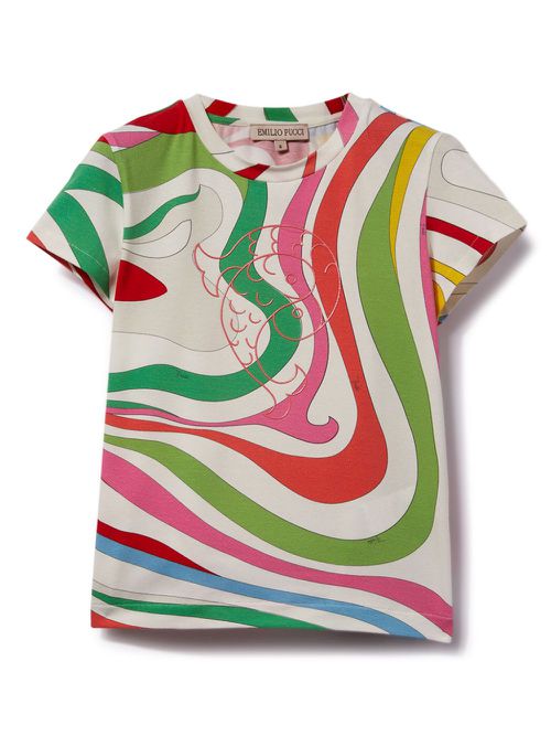 Marmo-print T-shirt - White