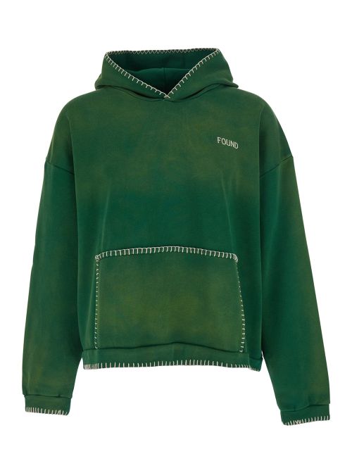 Embroidered Cotton Hoodie — Green
