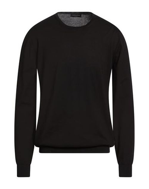 Man Sweater Black Size 40 Cotton