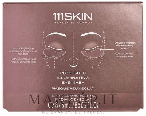 Maschera per gli occhi 111SKIN Rose Gold Illuminating Eye Mask Box 8 x