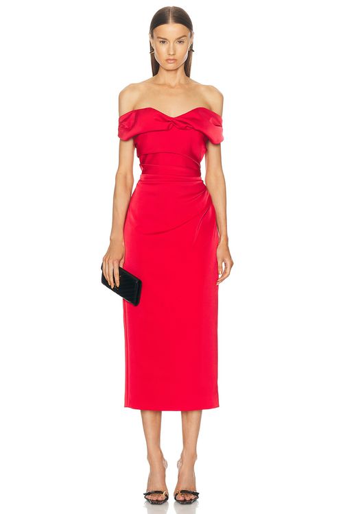 Rachel Gilbert Daria Dress in Raspberry - Red.  1 also in