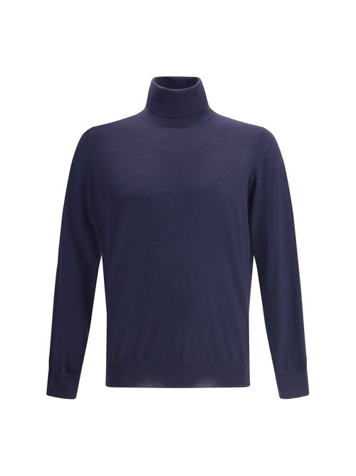 Wool Turtleneck Sweater — Navy