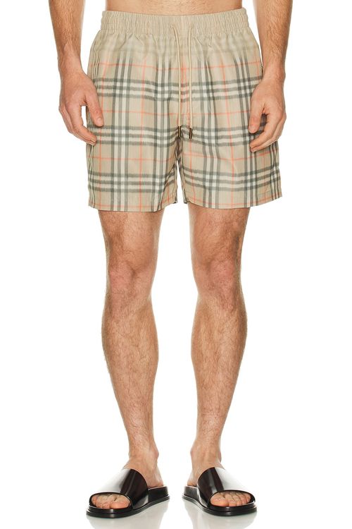 Burberry Seb Check Swim Shorts in Sand Ip Check - Brown. L also in M, XL/1X, XXL/2X