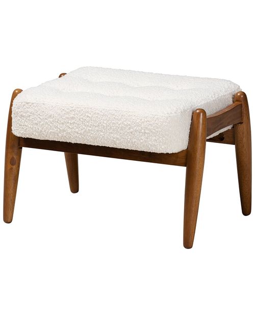 Baxton Studio Jeanine Japandi Boucle Ottoman
