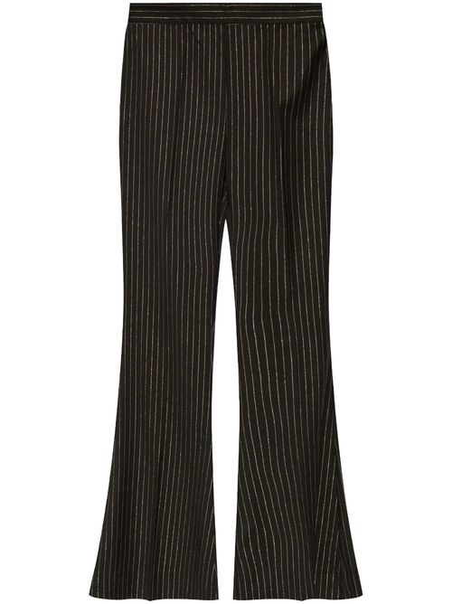 Pinstriped flared trousers - Black