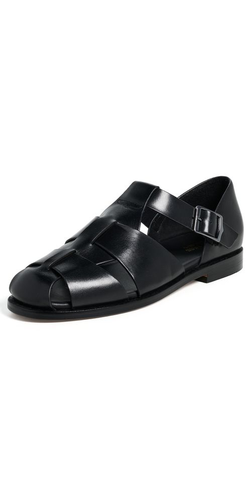 G. H. Bass Potter Leather Fisherman Sandals Black