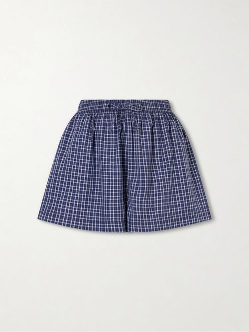 Checked Organic Cotton Shorts - Blue