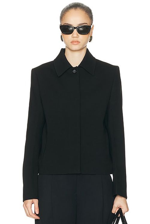 Toteme Boxy Twill Jacket in Black - Black. 32 also