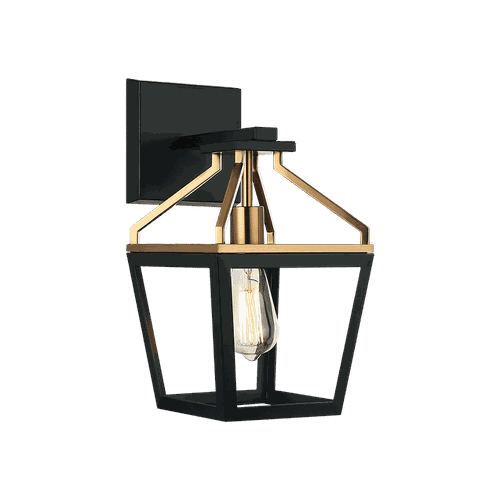 Matteo Mavonshire 1-Light Wall Sconce In Black With Aged Gold Bra