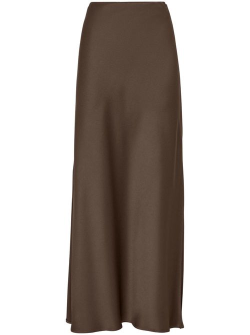 Bias-cut maxi skirt - Brown